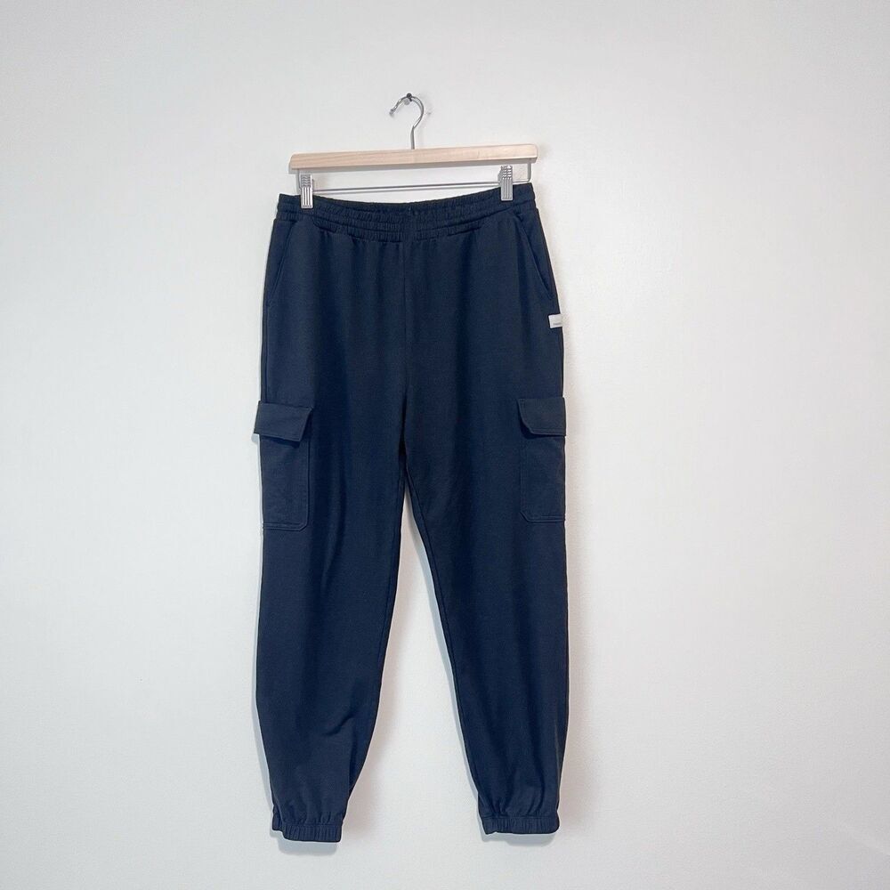 Vuori Boyfriend Cargo Sweatpants DreamKnit Black Heather Women’s Sz Large Jogger